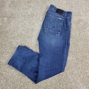 Hudson Blake Slim Straight Mens 34 Blue Denim Stretch 5 Pocket Jeans